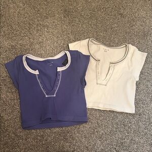 Out from under urban outfitters cropped ribbed tee bundle (2) M/L